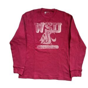 Retro Washington State University Cougars Thermal Waffle Long Sleeve Shirt